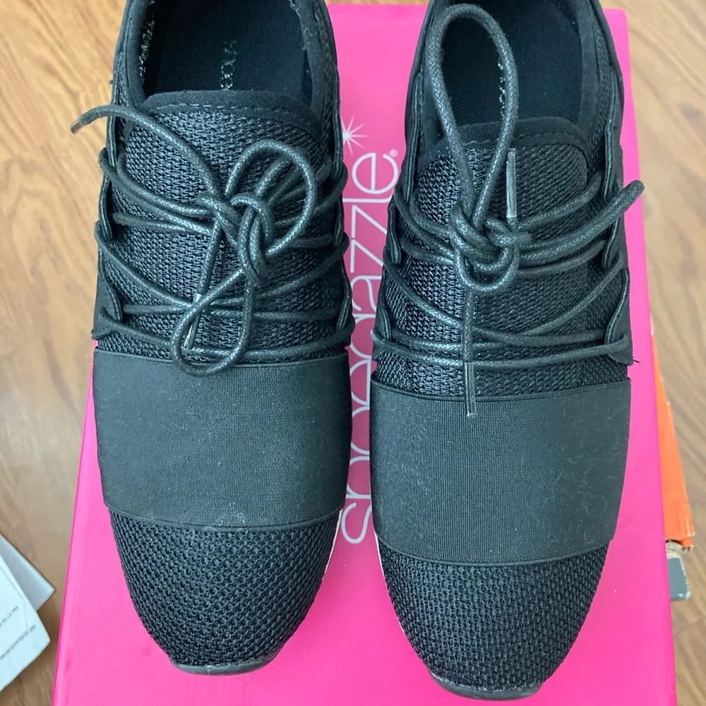 Shoe Dazzle Woman’s Black Sneakers, Size 7 - EUC - Picture 2 of 4